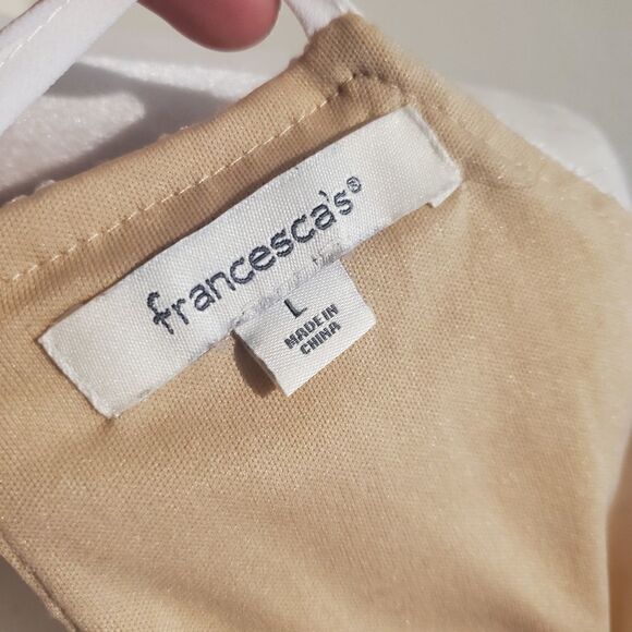 Francesca's Nude Floral Eyelet Dress L - Picture 10 of 13